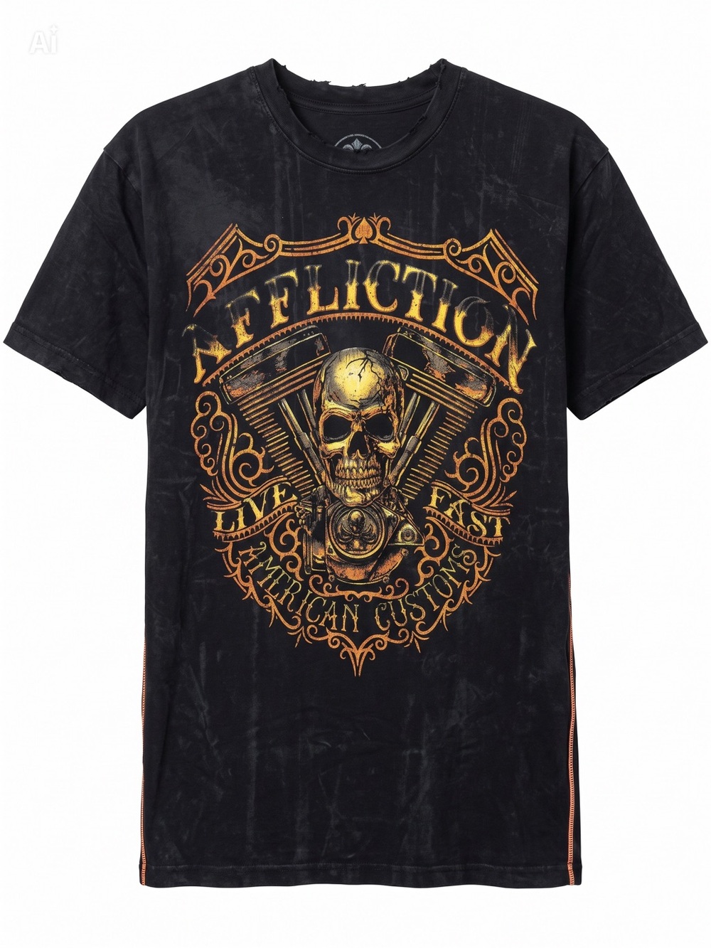 Affliction American Customs Live Fast Skull T-Shirt